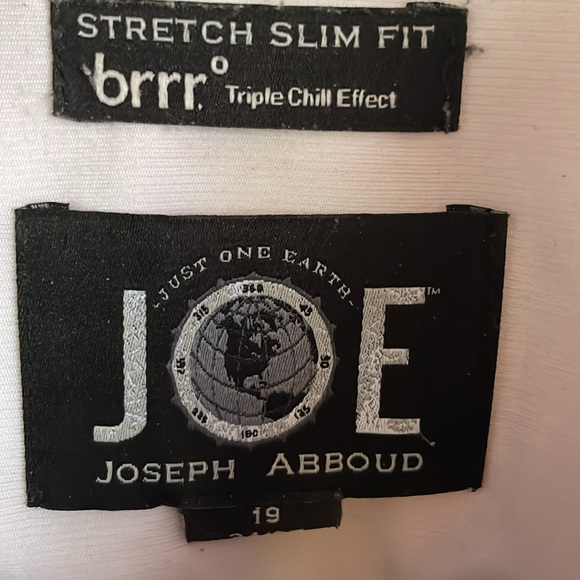 Long sleeve Joe Joseph Abboud shirt.Slim fit, 19 Rust color checker pattern. - Picture 3 of 4